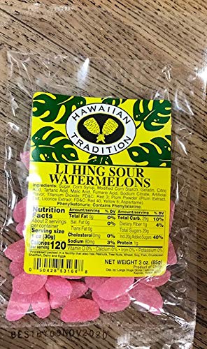 (Pack of 2) Hawaiian Tradition Li Hing Sour Watermelons 3 oz.