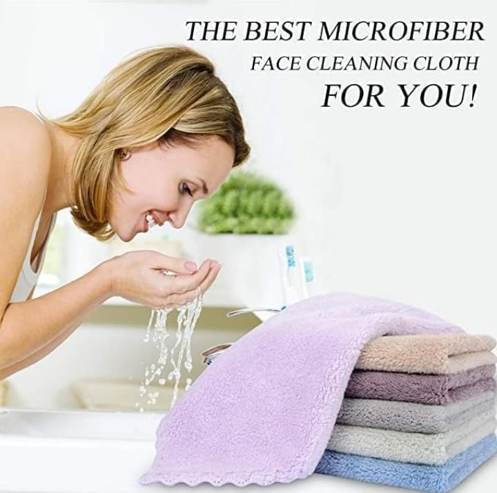 Image of T Trendy MART Microfiber Face Towels, 25x25 cm, Soft and Super Absorbent, Set of 4 Multicolour