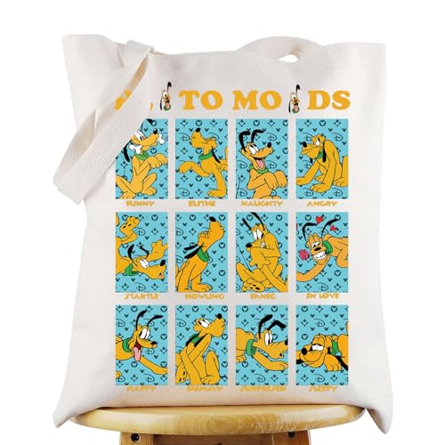 Bolsa Tote de Lona con Dibujo Divertido de Perro miniatura 1