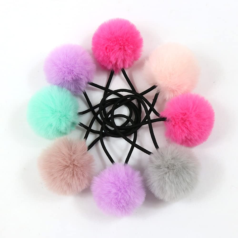 10 unidades de bonitos tocados de 5 cm, pompones para el pelo de bebé, pequeñas bolas para coletas, coletas de pelo para niñas, gomas para el pelo, accesorios para el cabello, soporte para cola de
