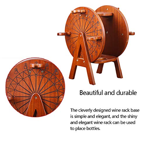 Soporte para botellas de vino Ferris Wheel de madera miniatura 6
