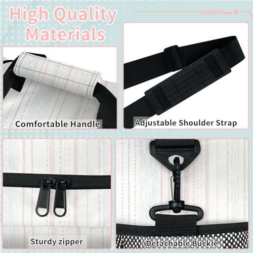 Stripes Colorful White Travel Duffel Bag Weekender Overnight Bags for Women Men Foldable Waterproof Tote Bag with Trolley Sleeve3