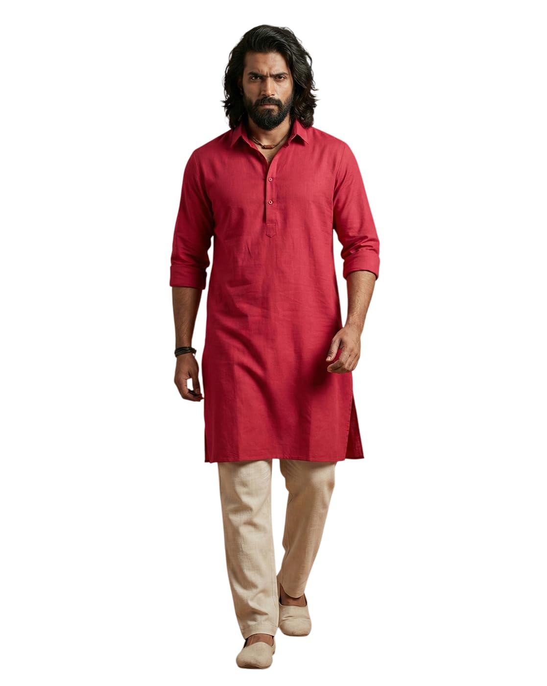 Amazon Brand - Tavasya Men Dhurandhar Style Shirt Collar Full Sleeve Ethnic Straight Kurta | Breathable Fabric | Clean Sil... - Review, Price and Buying Guide