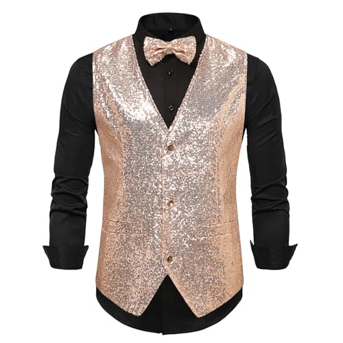 Gilet à paillettes homme chic pour costume de carnaval et soirée de fin d'année
