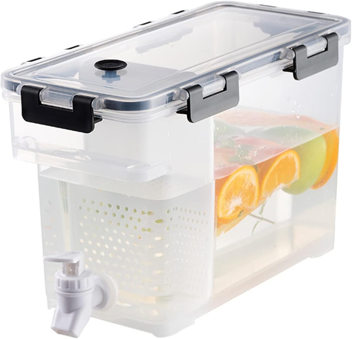 NP 3.5L Cold Kettle with Faucet, Plastic Beverage Drink Dispenser Large Capacity Water Iced Juice Lemonade Water Jug Fruit Teapot Bucket Drink Container for Garden Home Party