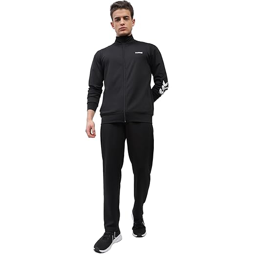 hummel Promo Men's All weather Regular Fit Track Suit with Zipper and Pockets Comfortable Breathable Stretchable Soft Fabric For Everyday Use Ideal for Gym Training or Running Loungwear