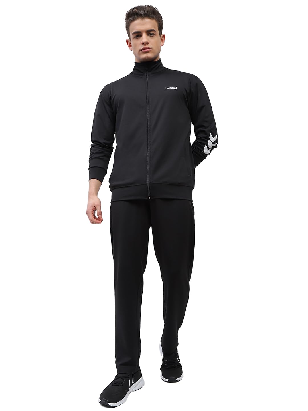 hummel Promo Men's All weather Regular Fit Track Suit with Zipper and Pockets Comfortable Breathable Stretchable Soft Fabric For Everyday Use Ideal for Gym Training or Running Loungwear