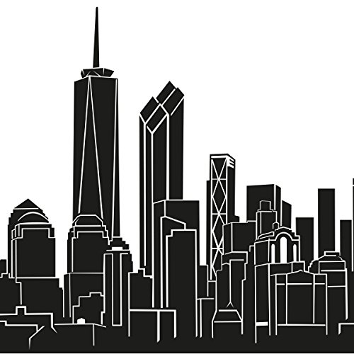 Wandkings Skyline - Deine Stadt wählbar - New York - 125 x 20 cm - Wandaufkleber Wandsticker Wandtattoo – Ansicht 4
