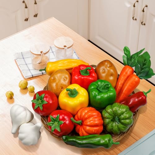 Lorigun LF220-CA 16 Pieces/Set Artificial Vegetables Simulation Vegetables Decoration Kitchen Home Decor Realistic Fake Vegetables Decor Set Photo Props thumb #6