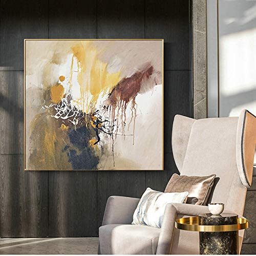 Art mural pour salon moderne avec cette impression sur toile orange
