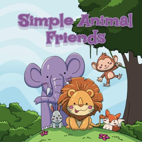 Simple Animal Friends: An Easy Coloring Book with Large Images of Animal Pals. Fun, Creative, and Relaxing Activity in a Mini Size image 2