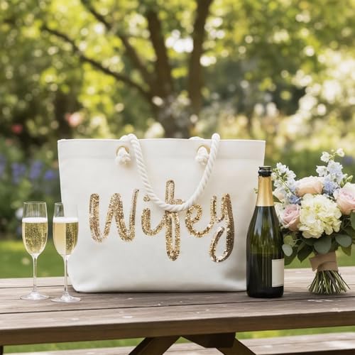 Bolso grande de yute para boda Elegantpark miniatura 3