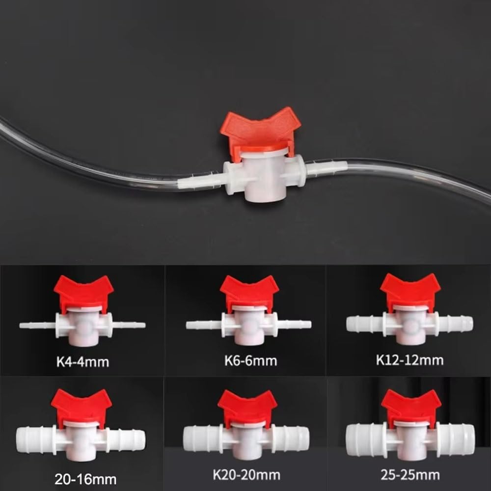 Válvula De Bola De Plástico Bidireccional De 4-25 Mm For Manguera De PVC, Conector De Riego For Acuario Y Jardín.(20-16mm)