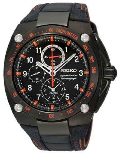 �Z�C�R�[ Seiko Men's SNAE37 Diver's Stainless Steel Black Chronograph Dial Watch �j�� �����Y �r���v �y���s�A���i�z