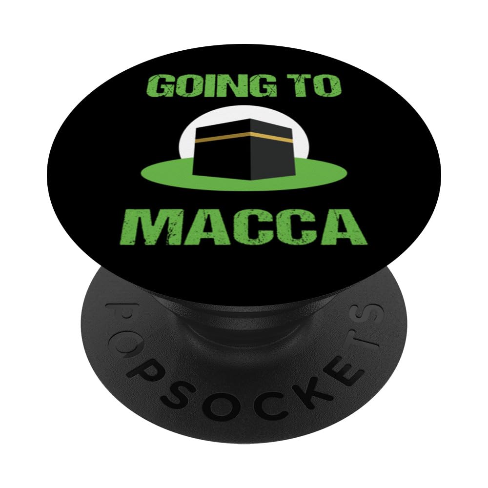 Going to Makkah- Islamic Hajj Umrah Pilgrimage, macca PopSockets Adhesive PopGrip, Black