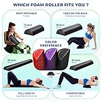 Yes4All High-Density EPP Half Round Back Roller Foam, Exercise Foam Roller for Yoga, Pilates & Stretching - 12, 18, 24, 36 inch - Image 3