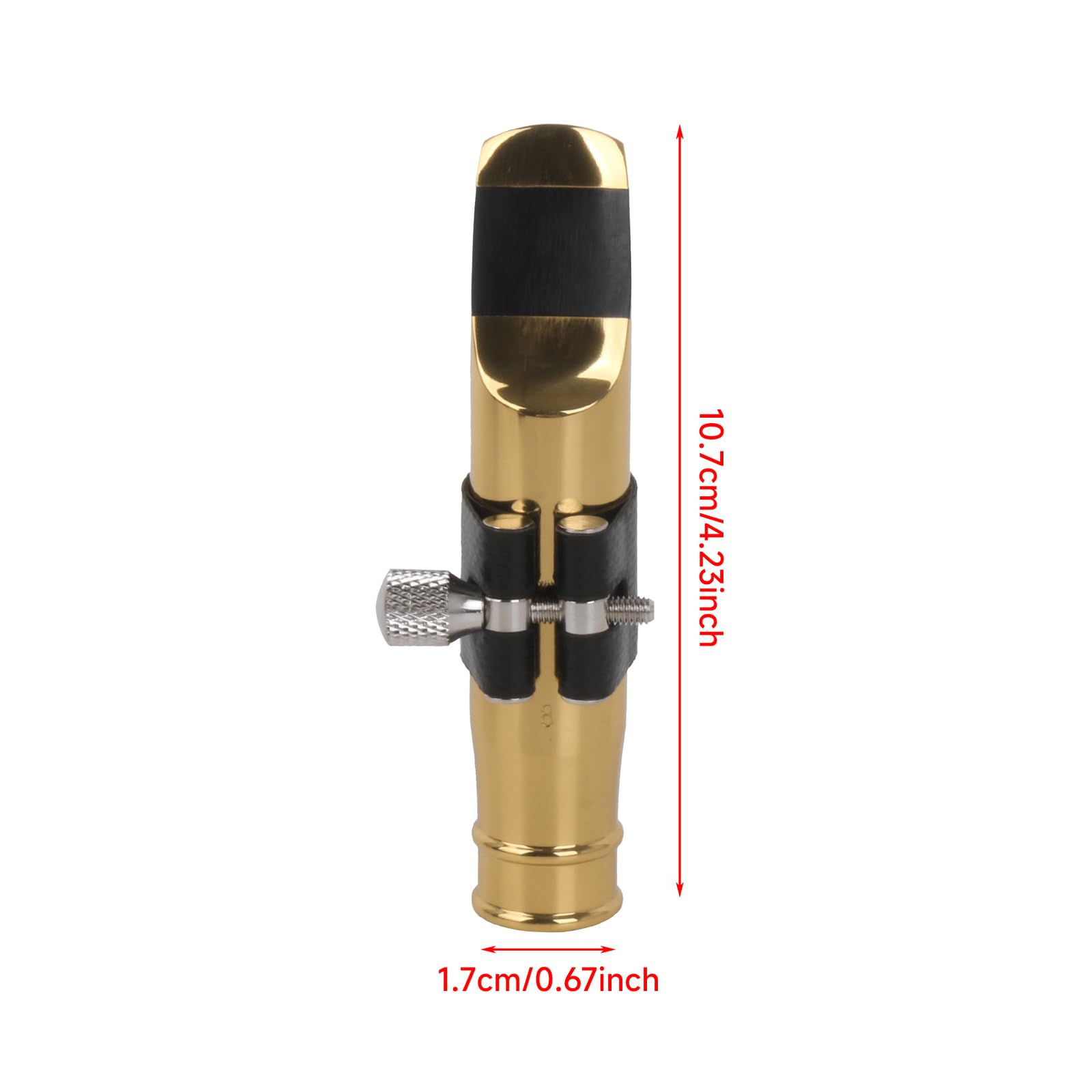 Embouchure de saxophone ténor plaqué or style jazz 8# avec capuchon en cuir PU