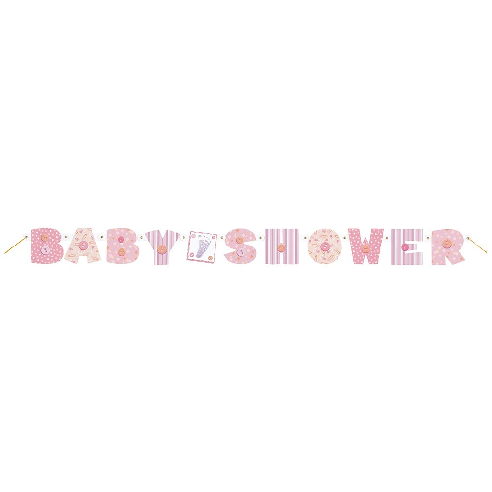 Banderín de Baby Shower - Puntadas Rosas