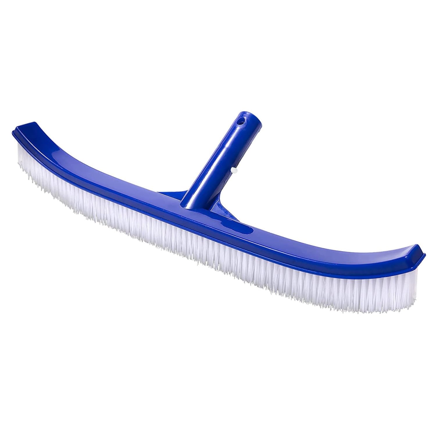 Brosse de piscine robuste de 45,7 cm avec clips EZ et extrémités incurvées – Nettoyeur de mur, carrelage et sol pour piscines creusées et hors sol – Tête large, poils durables, s'adapte aux poteaux