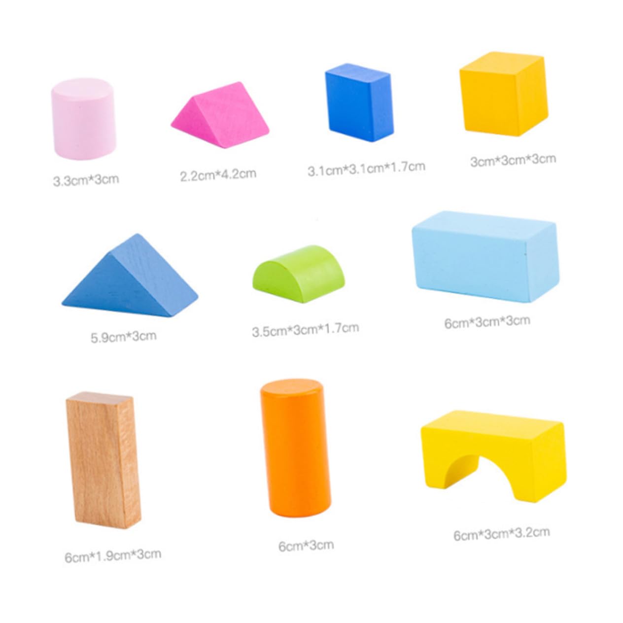 Abaodam Gioco Educativo per Bambini 100 Pezzi di Blocchi in Legno Geometrici, Sicuri e Levigati a Mano per Mani dei Bambini, per Imparare Giocando