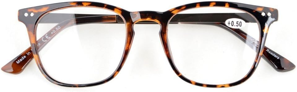 Eyekepper 5-Pack Retro Square Plastic Frame Metal Arms Reading Glasses Include Computer Glasses - Image 3