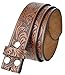 Western Floral Embossed Vintage Soft Genuine Leather Belt Strap 1.5" (Brown, 32)
