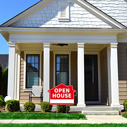 3Pc Open House Sign With Stakes, 17 Inches By 13 Inches - Double Sided Signs - Corrugated Plastic - Real Estate Open House Directional Yard Signs #TOP5
