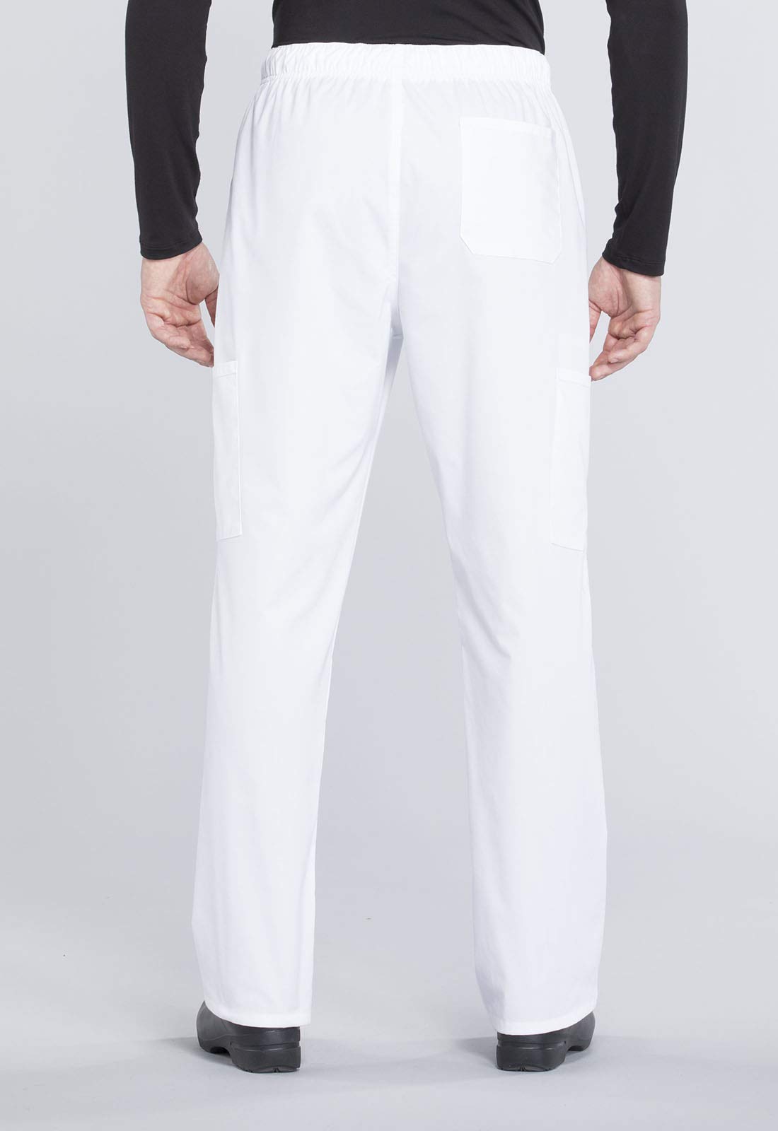 Set da lavoro professionale da donna WW695T con scollo a V e pantaloni cargo con gamba affusolata WW190T, bianco- 2XL top alto / pantaloni alti 2XL