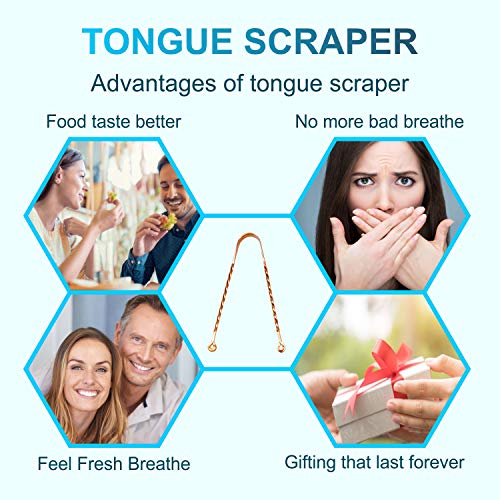 Image of Wonder Care - Copper Tongue Cleaner Couples Pack | Copper Twister Cleaner | Tongue Cleaner Scraper for Adult | Ayurvedic Combo Pack Tongue Cleaner Scraper