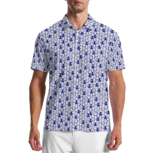 Mens Golf Shirts Short Sleeve Funny Golf Shirts for Men Performance Moisture Wicking Quick Dry Collared Polo Shirt miniatura 2