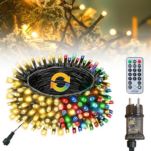 LED Lichterkette Außen, 10M 100LED Warmweiß & Bunt Lichterkette...