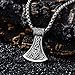 Suiknsn Viking Axe Necklace for Men Women 925 Sterling Silver Wolf Axe Pendant Norse Pagan Jewelry Nordic Gifts Native American Necklace for Father Mom