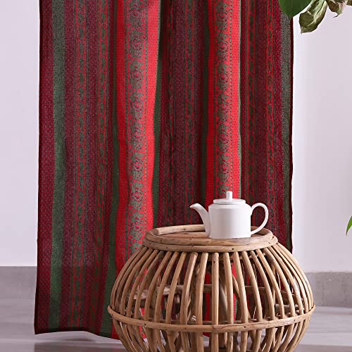 Popular Handicrafts Indian Hippie Mandala Bohemian Beautiful Strips Window Drapery Curtain Bedroom Living Room Balcony Valance Panels Maroon #TOP20