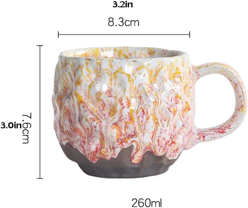 Handmade Rough Pottery Coffee Cup Retro Mug Office Water Cup Men and Women Tea Cup Ceramic Creative(C) (B)