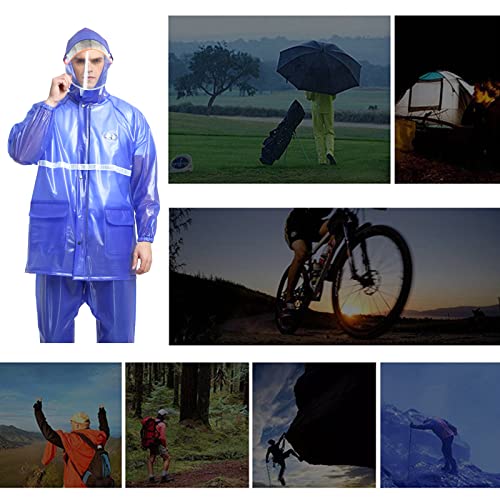 Adult Rain Suits Safety Reflective Breathable Hooded Coats And Pants Rain Gear For Work, Motorcycle,Fishing,4,L #TOP6