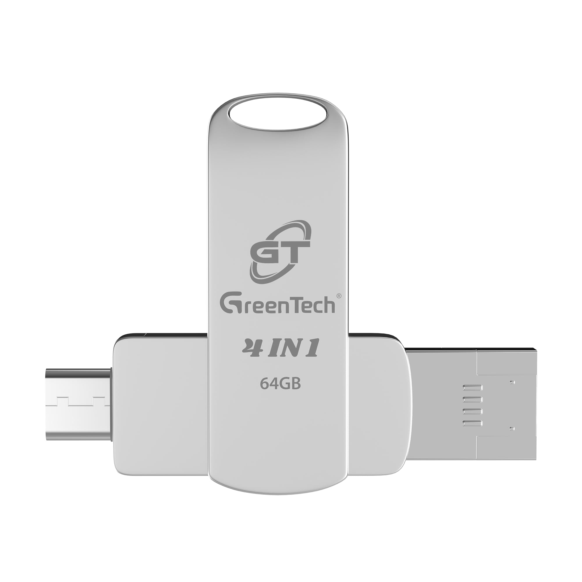 GreenTech 64 GB Pendrive 4 in 1 OTG Flash Drive with Lightning, Type C Interface, Micro USB A | Ultra High Speed 3.0 | Compatible with iOS & Android, TV, Computer, Laptop, Phone-image-25