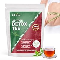 Detox Tee zum Abnehmen, 28 Stück abnehmentee entgiften, Bauchfett verbrennen, Reduziert Blähbauch, Natürliche Kräutermischung mit Oolong, Grünteeextrakt, Mate, Ginseng, Vegan, Allergenfrei