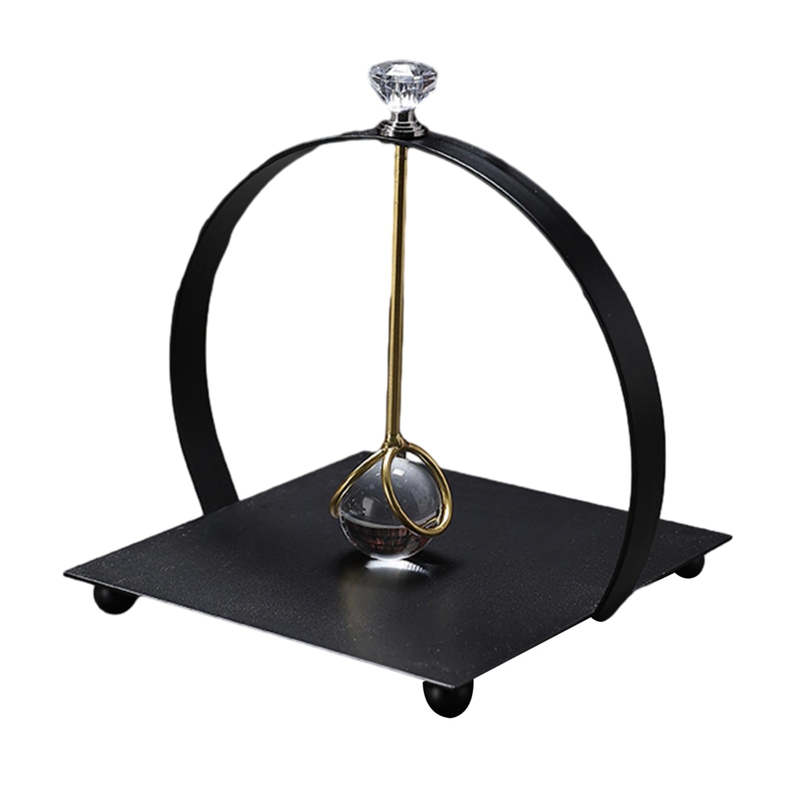 Square Napkin Holder,with Weighted Arm,Durable Iron Frame Windproof Dispenser,Stable Cocktail Napkin Holders for Home And