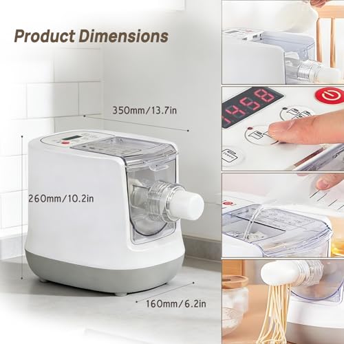 CEUGS Electric Pasta Maker, 260W Automatic Pasta Maker Machine, 500G Flour Capacity Noodle Machine, 12 Types of Noodle Molds, Pasta Making Machine for Spaghetti, Cannelloni, Dumpling and More by CEUGS - Image 7