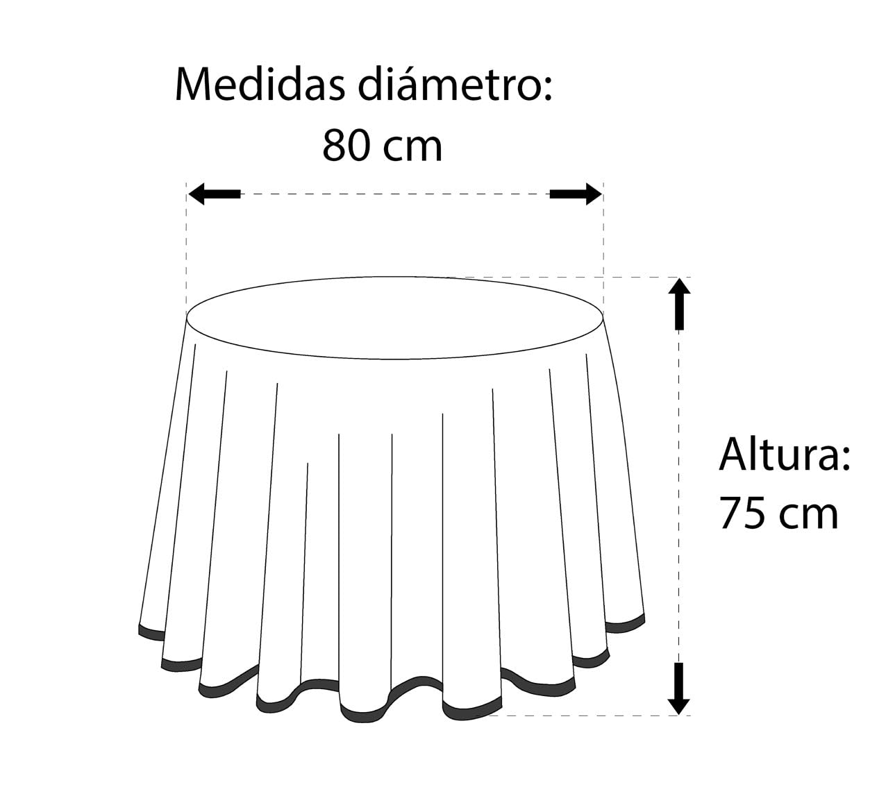 ECOMMERC3 | Falda Mesa Camilla para Mesa Redonda 80 cm y 75 cm de Altura | Enaguas Mesa Camilla Suave y Decorativa | Mantel Camilla Javea Color Crudo | Ropa Mesa Camilla Fabricada en España