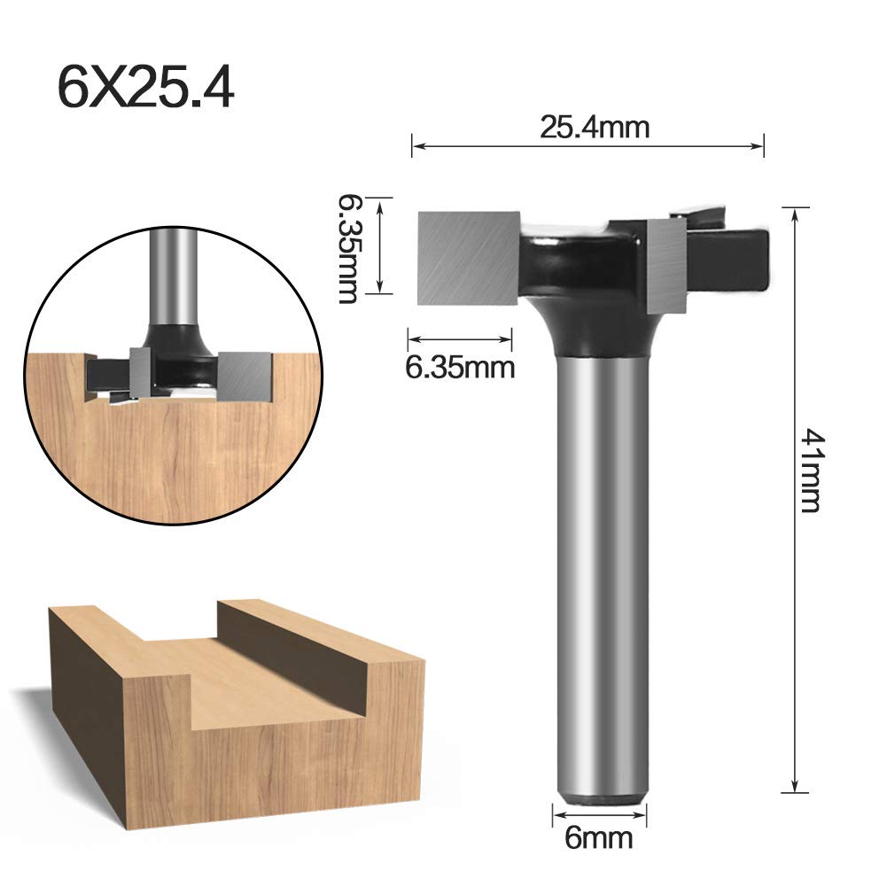 Baorder Punta per fresa CNC, in metallo duro, per la lavorazione del legno, 6 mm