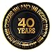 Crisky 40th Birthday Plates Black and Gold Dessert, Buffet, Cake, Lunch, Dinner Plates for 40th Birthday Decorations Party Supplies, Cheers and Beers to 40 Years! 50 Count, 9" Plate