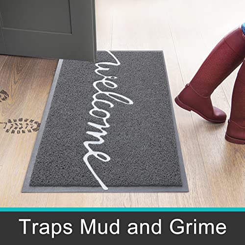 Homaxy Welcome Door Mat, Dirt Trapper Doormats Non-Slip Low Profile Durable Door Mat for Outdoor Indoor, Entrance, Patio - Image 3
