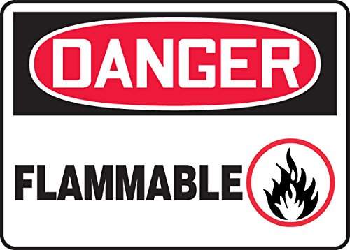 Signalétique DANGER Flammable adhésive et résistante Dura-Vinyl