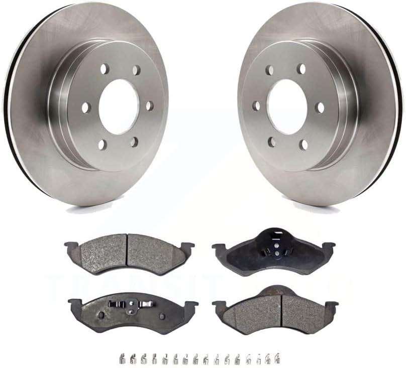 Transit Auto - Front Disc Brake Rotors And Ceramic Pads Kit For 2000-2002 Dodge Dakota Durango K8T-100192