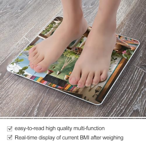 Báscula digital Boho Accent para baño con pantalla LED miniatura 5
