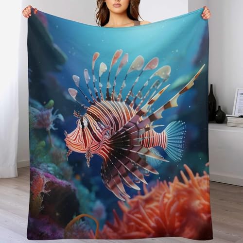 Couverture lit poisson coloré douce flanelle pour nuits sereines - 2