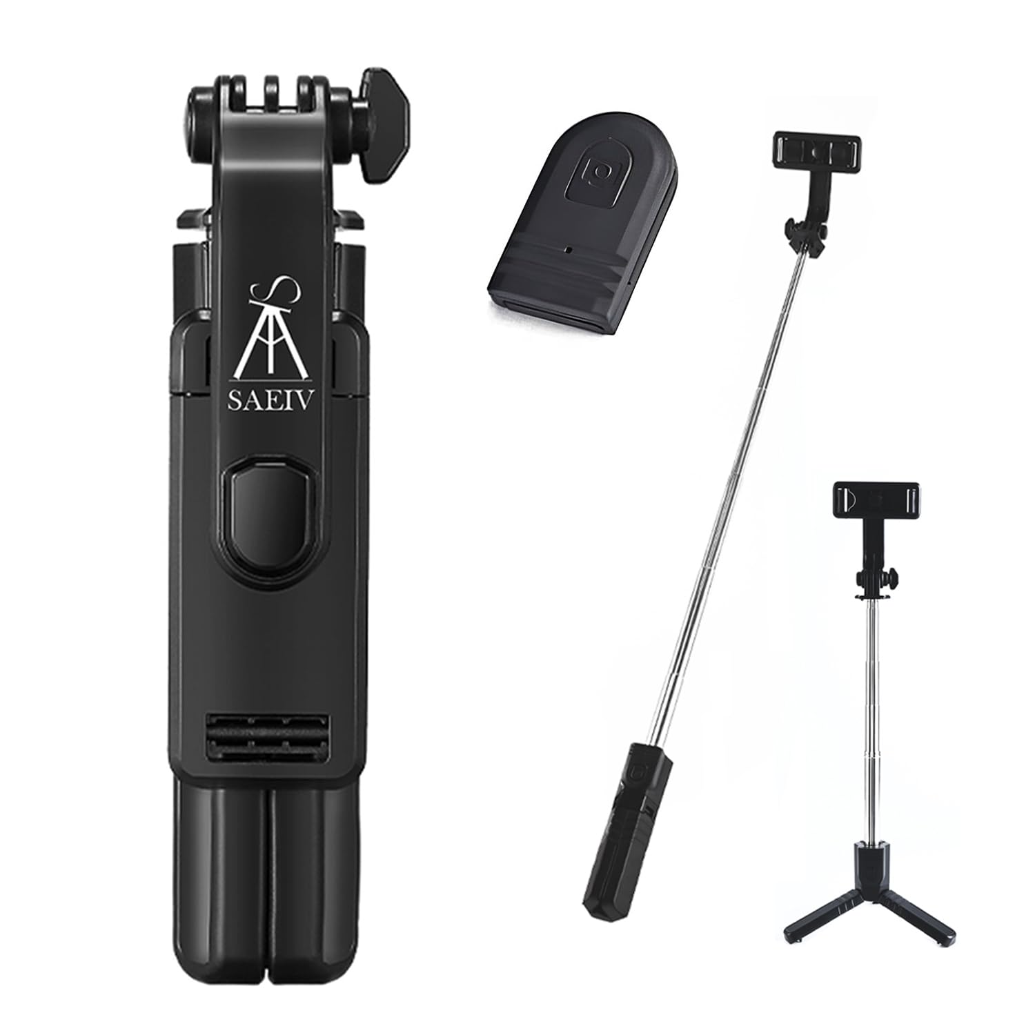 IEKSHSelfie Stick for iPhone, Extendable and Portable Mini Phone Tripod Stand, Tripod for Smartphone with Detachable Wireless Remote, Compatible with iPhone/Galaxy etc.