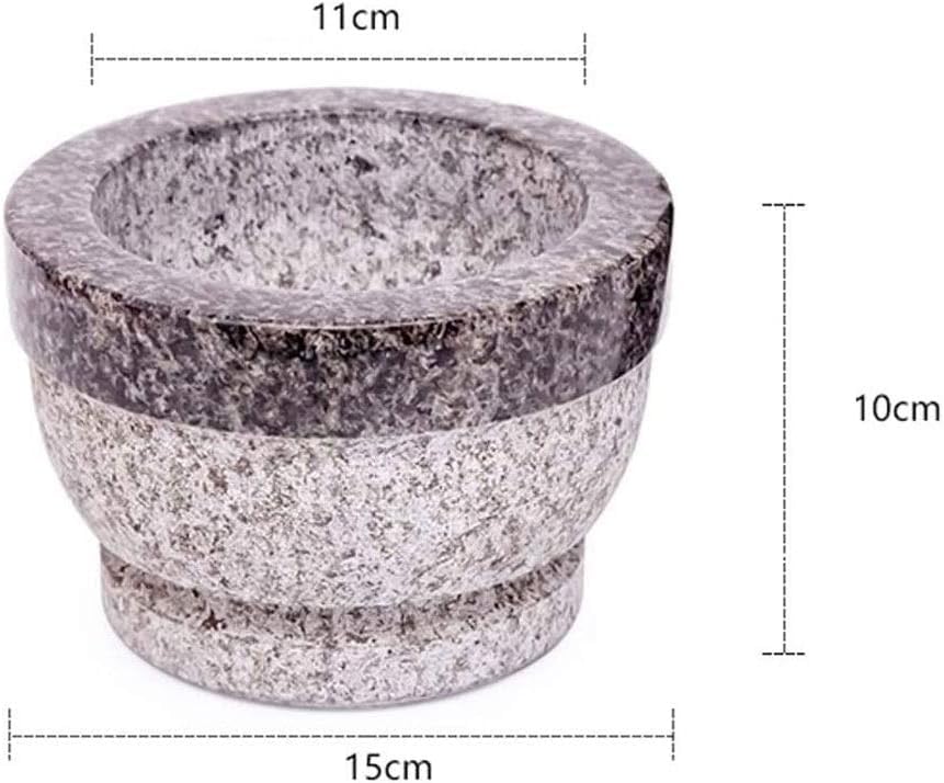 Set Heavy Duty Unpolished Granite Pestle Bowl and Mortar Large Stone Grinder