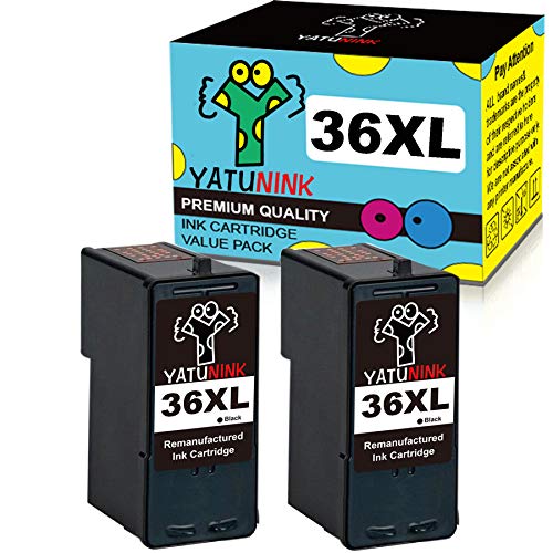 YATUNINK Remanufactured Replacement for Lexmark 36xl Black Ink Cartridge (18C2170) for Lexmark Z2420 X3650 X4650 X5650 X5650es X6650 X6675 Printer (2 x Black)